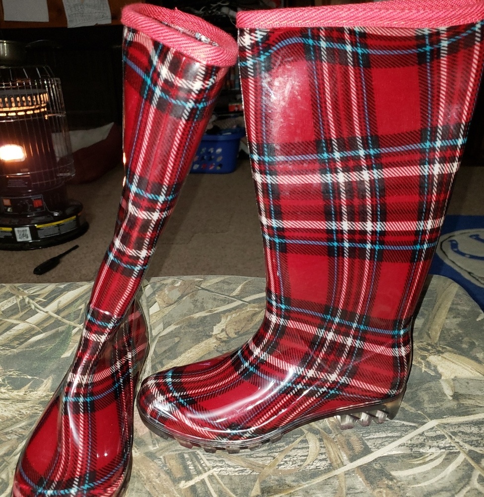Henry ferrera plaid rain boots